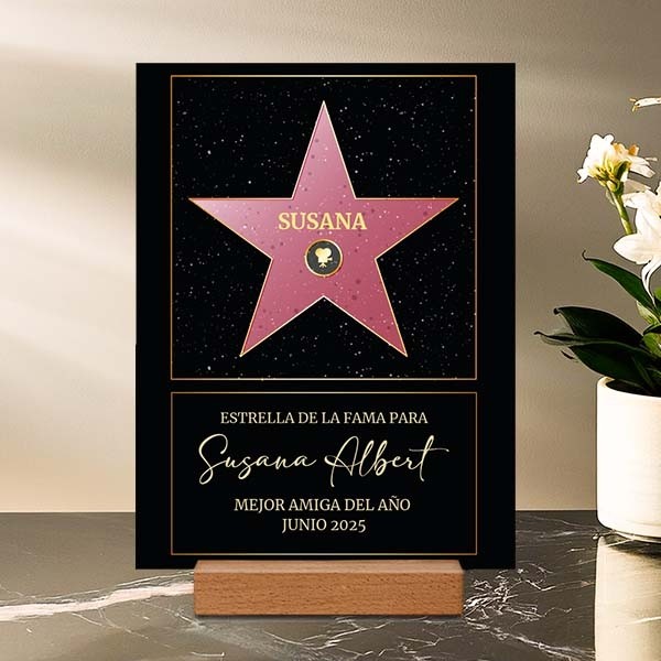 Placa Hollywood con Textos personalizada