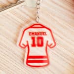 Miniatura de Llavero Camiseta de Fútbol con Nombre y Número personalizado