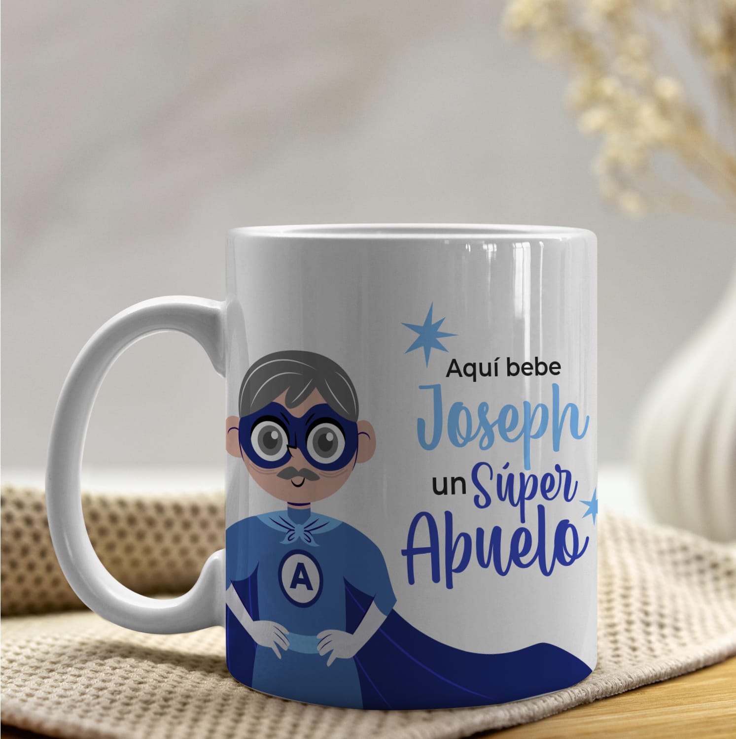 ≫ Taza Súper Abuelo Con Nombre Personalizada ️   Transparent Gift