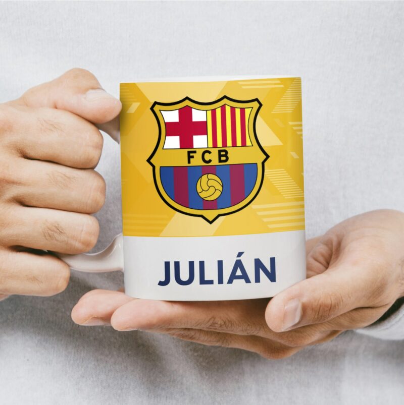 Taza Escudo Fútbol Barcelona personalizada