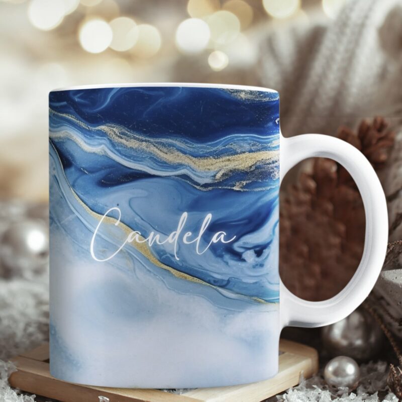 Taza Estampado Mármol con Nombre personalizada