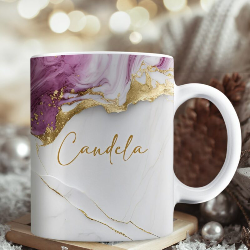 Taza Estampado Mármol con Nombre personalizada