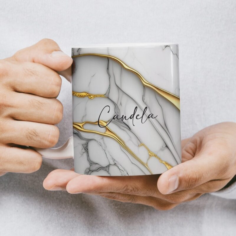 Taza Estampado Mármol con Nombre personalizada
