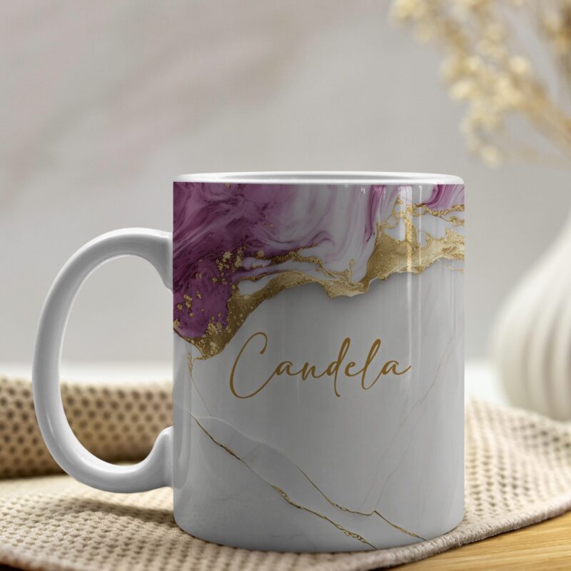 Taza Estampado Mármol con Nombre personalizada