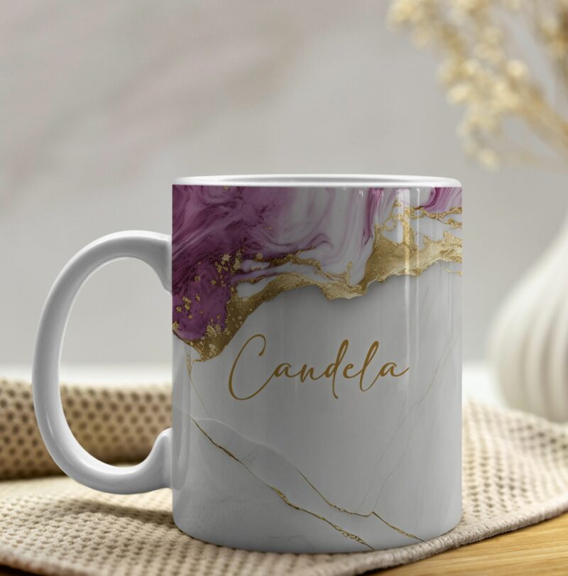 Taza Estampado Mármol con Nombre personalizada