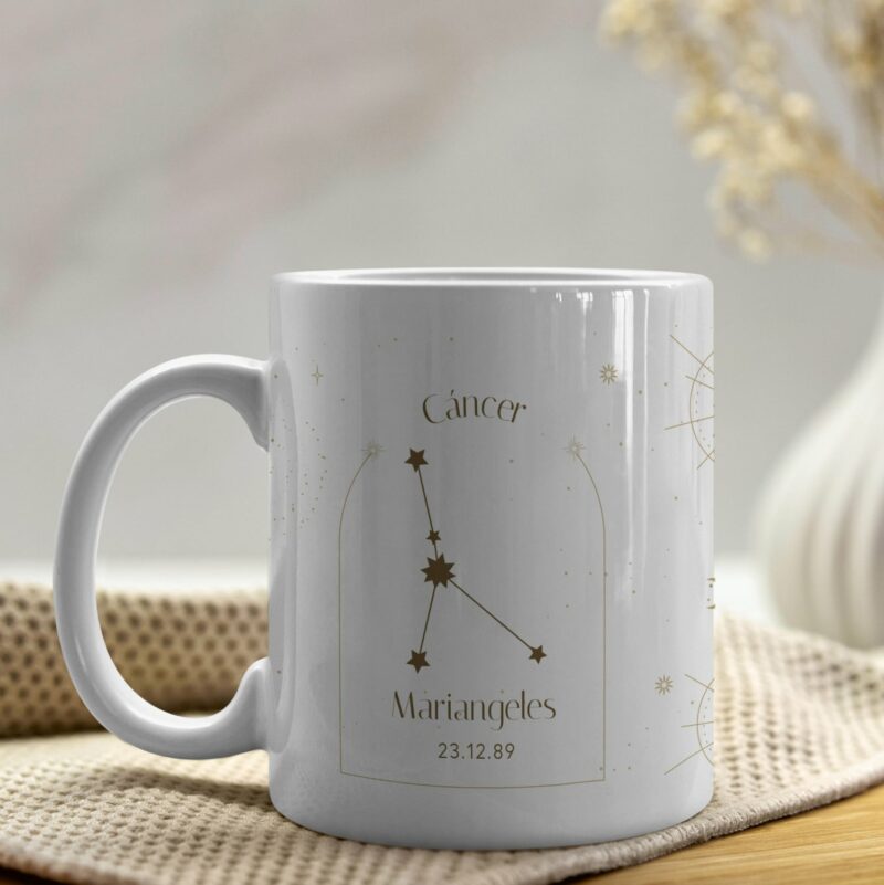 Taza Signo del Zodiaco con Nombre y Fecha personalizada