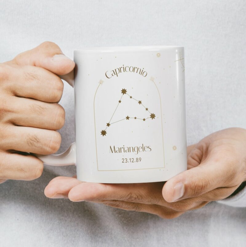 Taza Signo del Zodiaco con Nombre y Fecha personalizada