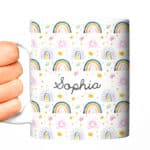 Miniatura de Taza Infantil Irrompible Arcoíris con Nombre personalizada