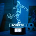 Miniatura de Reloj Despertador con Luz Jugador Fútbol Personalizado