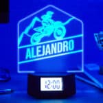 Miniatura de Reloj Despertador con Luz Motocross Personalizado