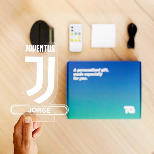 Reloj Despertador con Luz Escudo Juventus Personalizado