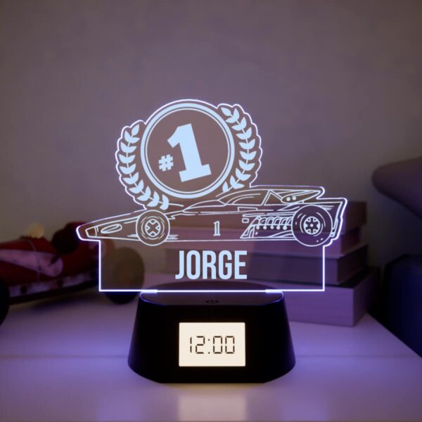 Reloj Despertador con Luz Coche Ganador Personalizado