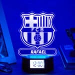 Miniatura de Reloj Despertador con Luz Escudo Barcelona Personalizado