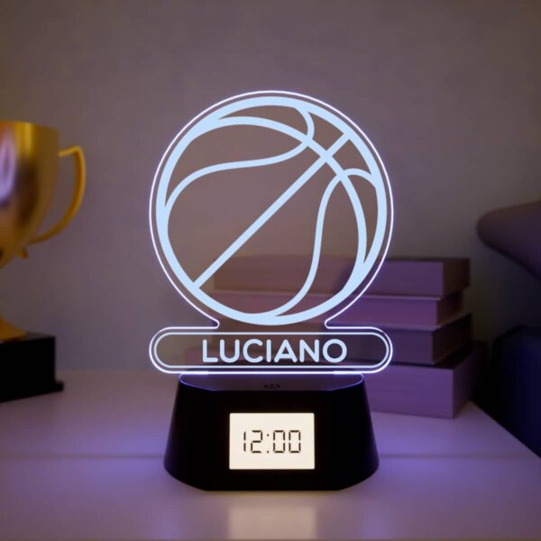 Reloj Despertador con Luz Baloncesto Personalizado