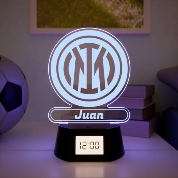 Reloj Despertador con Luz Escudo Milán Personalizado