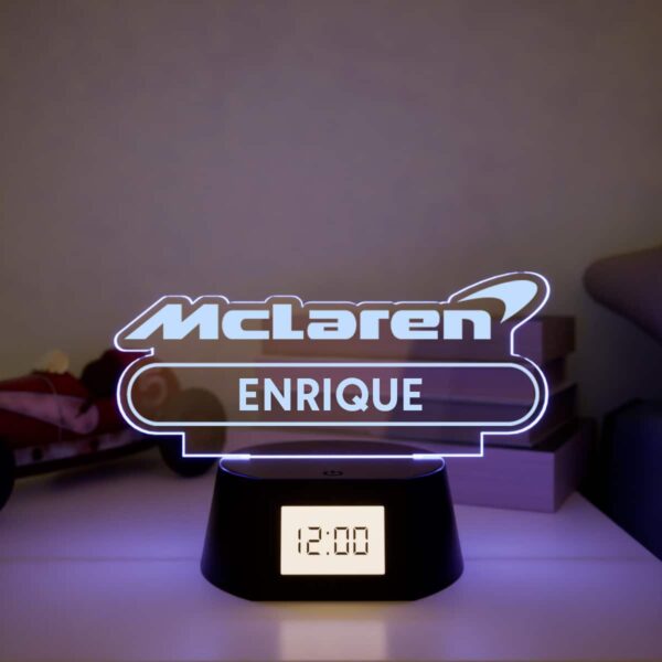 Reloj Despertador con Luz McLaren Personalizado