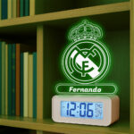 Miniatura de Reloj Despertador con Luz Escudo Real Madrid personalizado