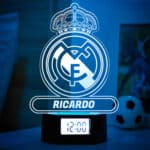 Miniatura de Reloj Despertador con Luz Escudo Real Madrid personalizado