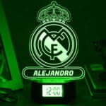 Miniatura de Reloj Despertador con Luz Escudo Real Madrid personalizado