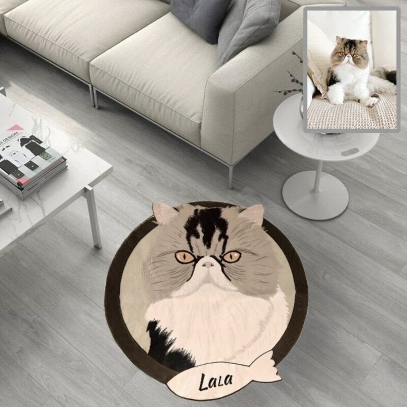 Alfombra Gato Ilustrado con Nombre personalizado