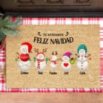 Miniatura de Felpudo Navidad Muñeco de Nieve con Nombres personalizado