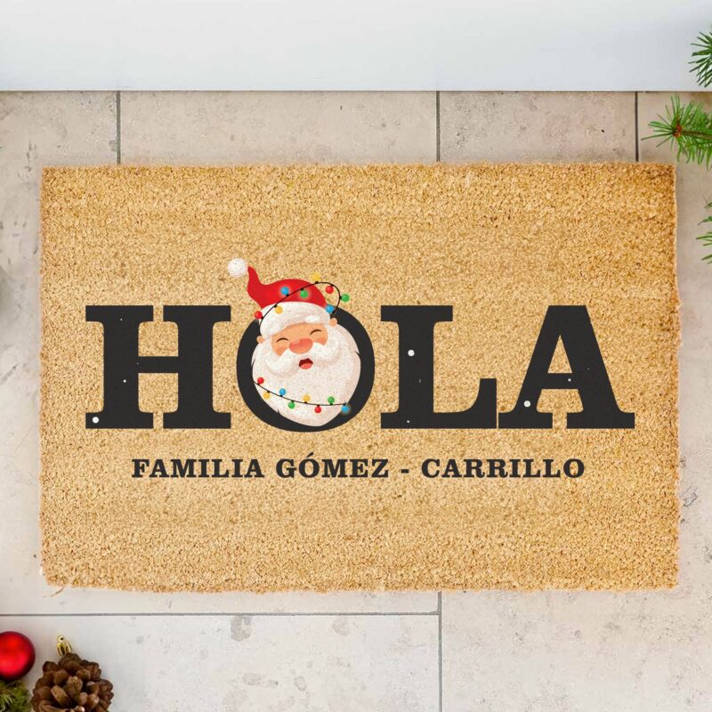 Felpudo Navideño Papá Noel con Nombre personalizado