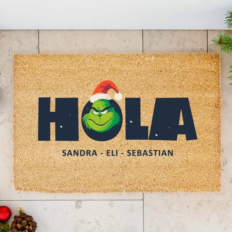 Felpudo Navidad Grinch con Nombre personalizado