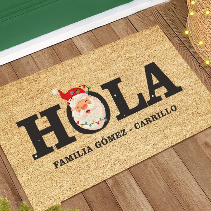 Felpudo Navideño Papá Noel con Nombre personalizado