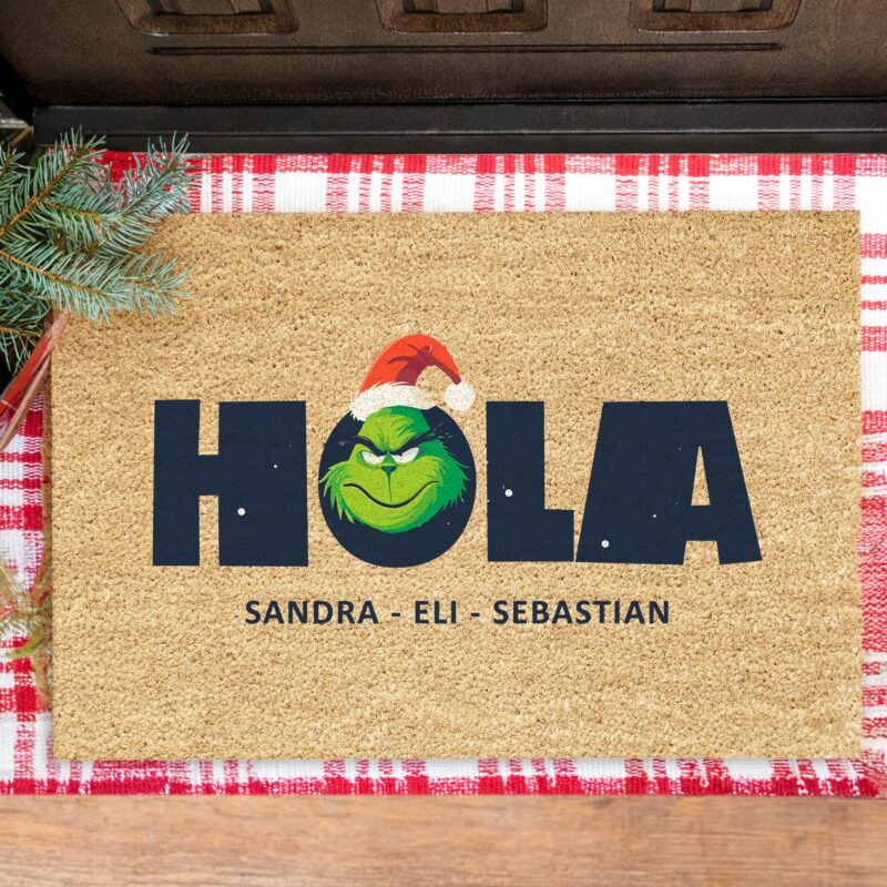 Felpudo Navidad Grinch con Nombre personalizado