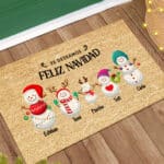 Miniatura de Felpudo Navidad Muñeco de Nieve con Nombres personalizado