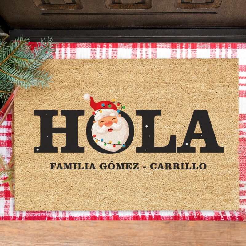 Felpudo Navideño Papá Noel con Nombre personalizado