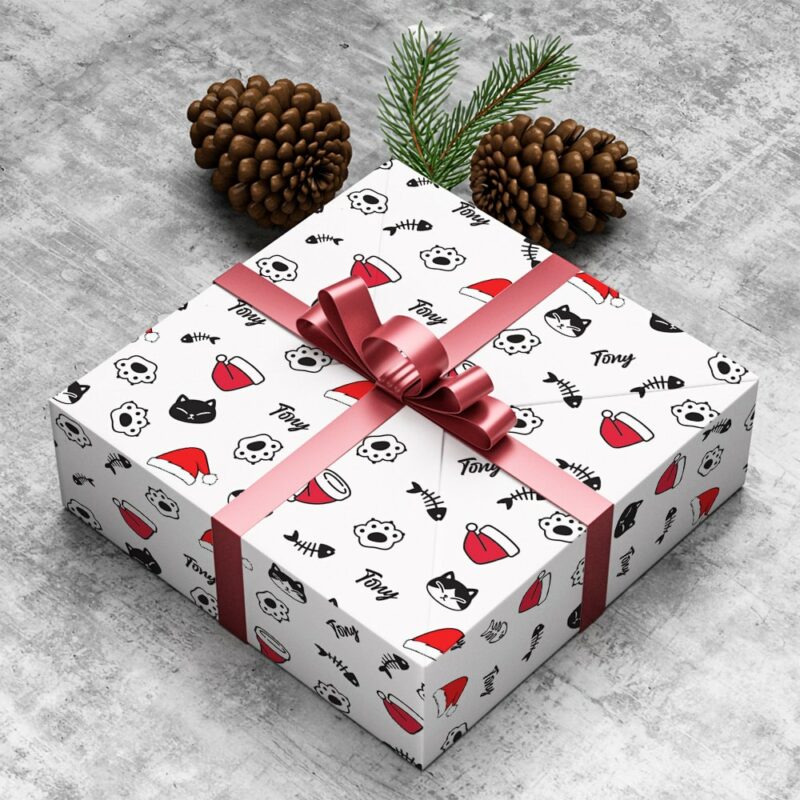 Papel de Regalo de Navidad Mascotas personalizado