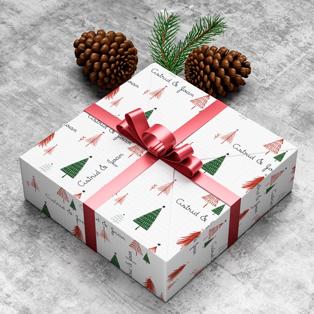 Papel de Regalo de Navidad Árboles personalizado