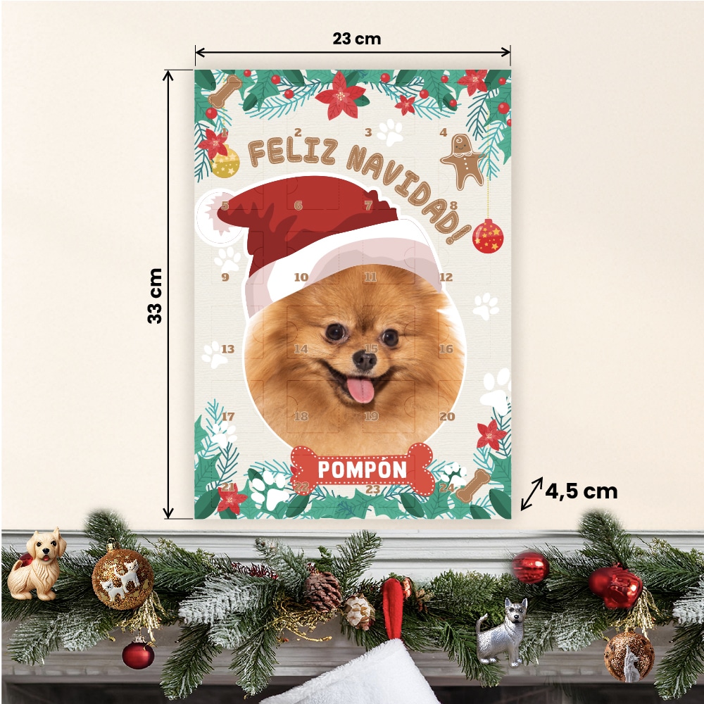 Calendario de Adviento Navidad para Perros personalizado