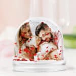 Miniatura de Bola de Nieve Copos de Corazones con Foto personalizada