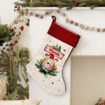 Miniatura de Calcetín de Navidad Oso con Nombre personalizado