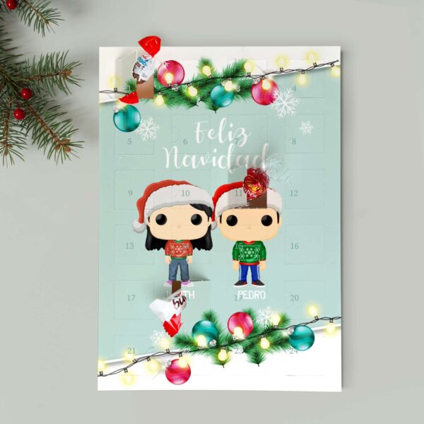 Calendario de Adviento Navidad Kinder personalizado