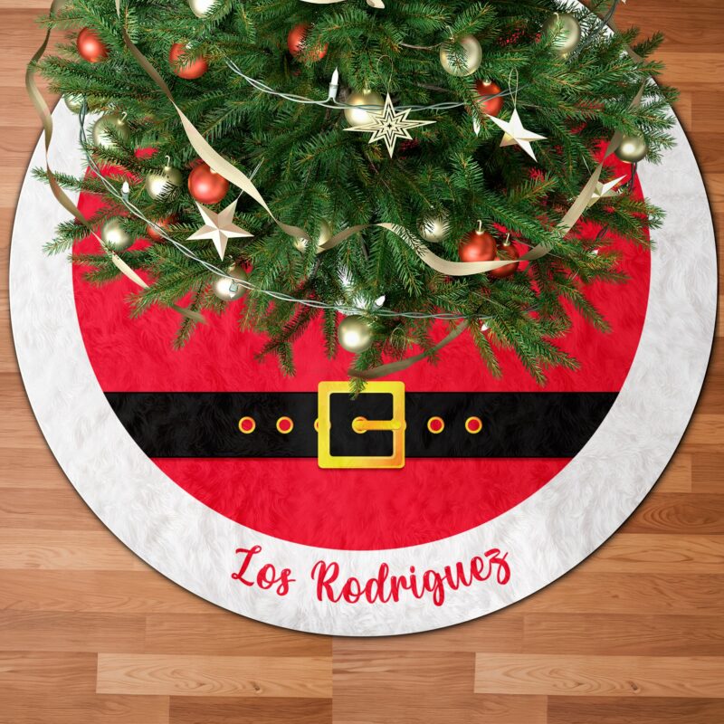 Falda para Árbol de Navidad Papá Noel con Nombre Personalizada