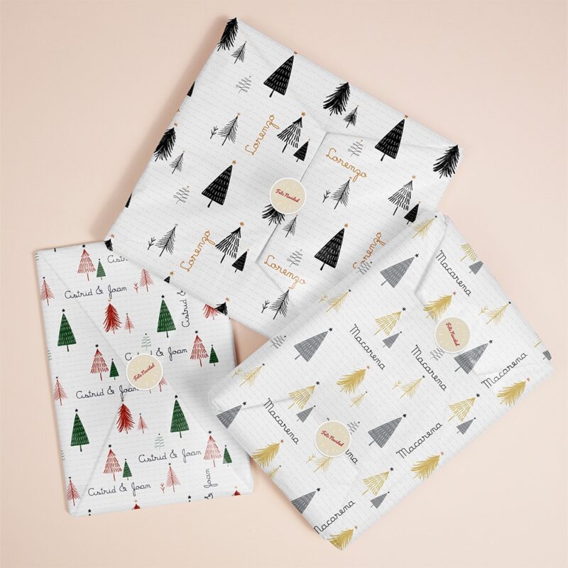 Papel de Regalo de Navidad Árboles personalizado
