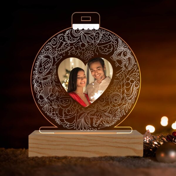 Lámpara de Navidad Bola Corazón con Foto personalizada
