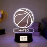 Miniatura de Reloj Despertador con Luz Baloncesto Personalizado