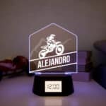 Miniatura de Reloj Despertador con Luz Motocross Personalizado