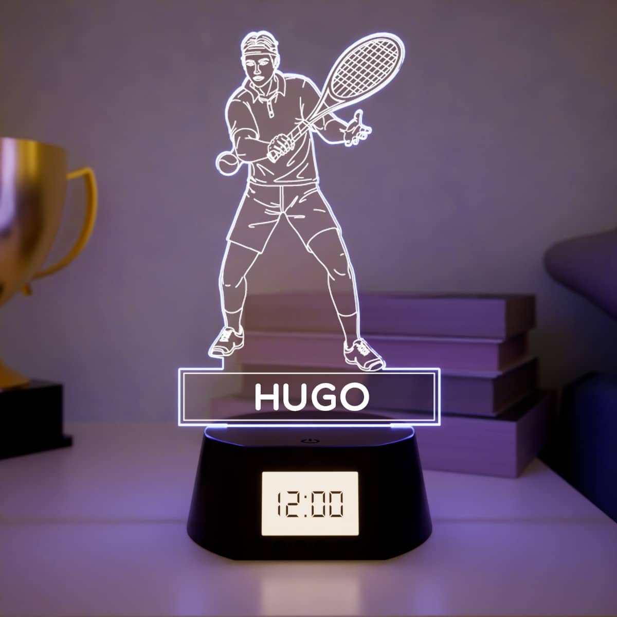 Reloj Despertador con Luz Tenista Personalizado