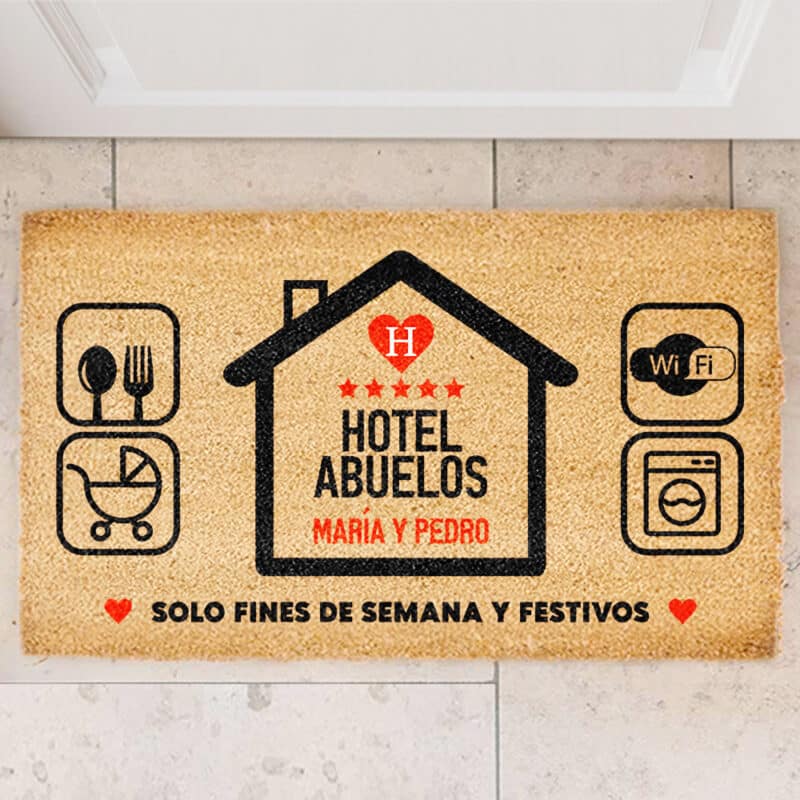 Felpudo Hotel Abuelos personalizado