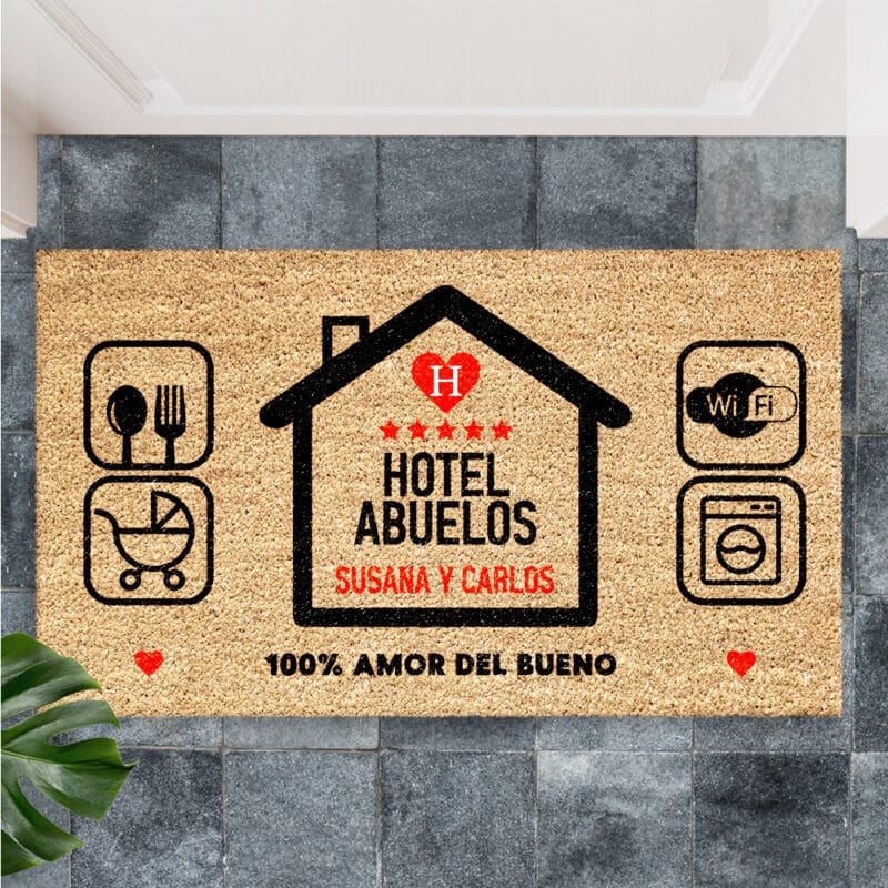 Felpudo Hotel Abuelos personalizado