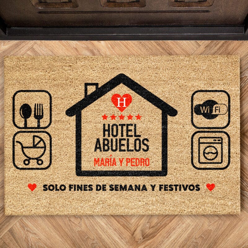 Felpudo Hotel Abuelos personalizado