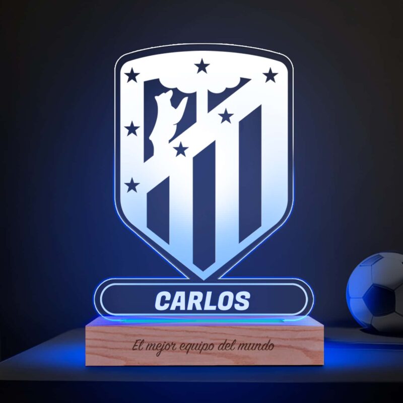 Lámpara Escudo Atlético de Madrid personalizada