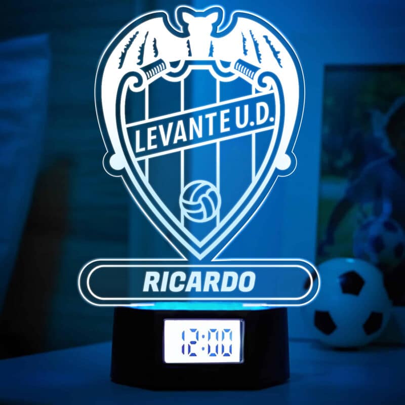 Reloj Despertador con Luz Escudo Levante Personalizado