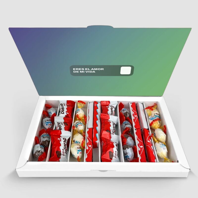 Caja de Bombones o Chuches Calendario con Foto y Textos personalizada