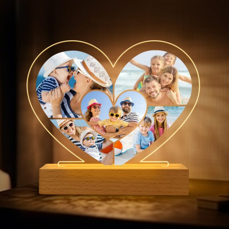 Lámpara Corazón con Fotos personalizada